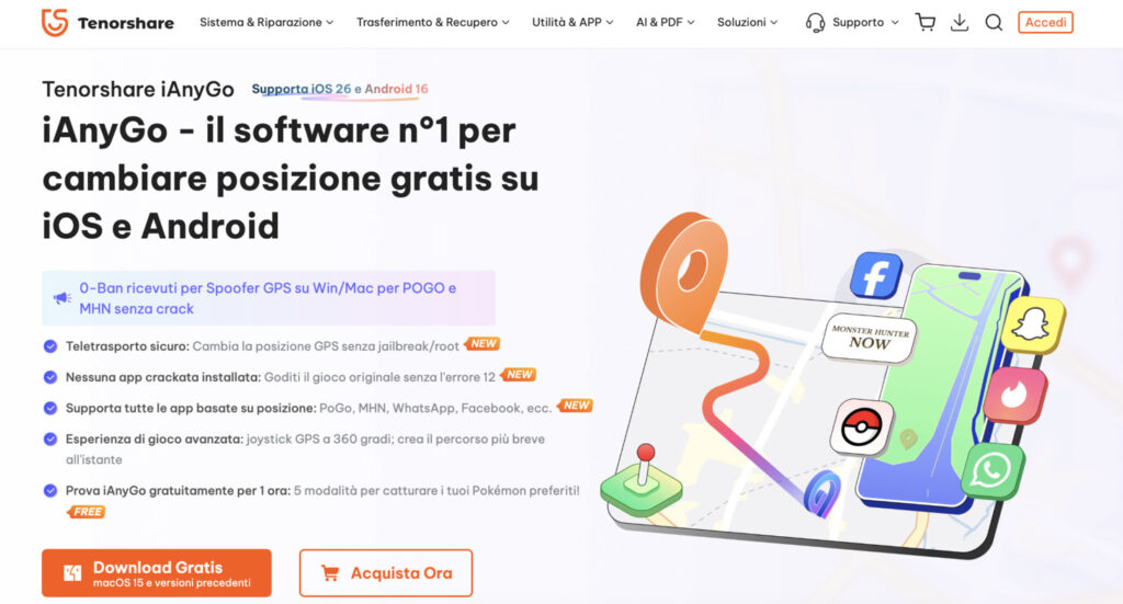 falsificare la posizione gps
